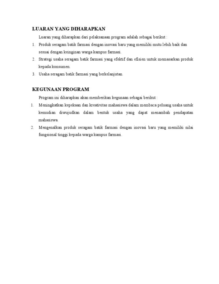 Luaran Yang Diharapkan