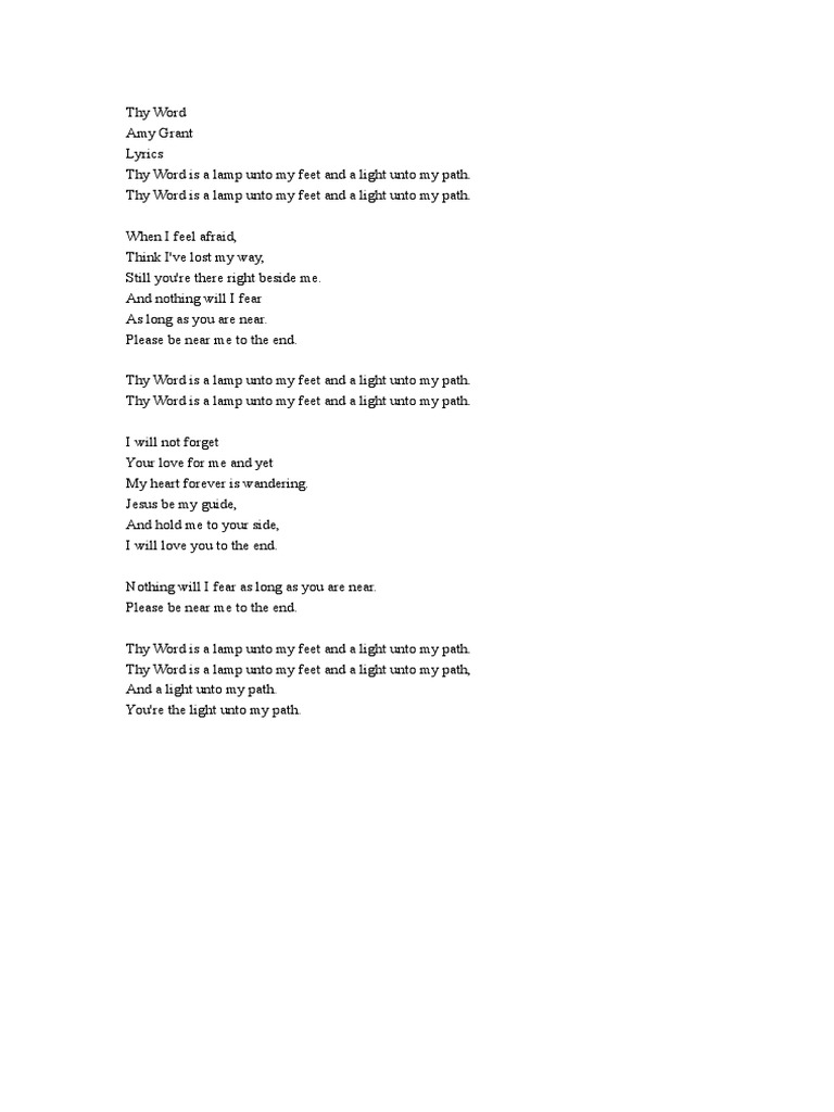 Thy Word | PDF | Language Arts &amp; Discipline | Poetry