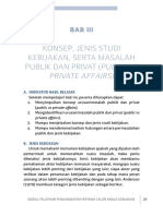 Modul I Konsep Dan Studi Kebijakan Publik - Bab III Konsep, Jenis Studi Kebijakan, Serta Masalah Publik Dan Privat (Public Vs Private Affairs), "Modul Pelatihan Analis Kebijakan"