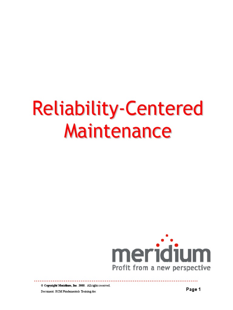 RCM Fundamentals - Meridium | PDF | Reliability Engineering | Systems ...