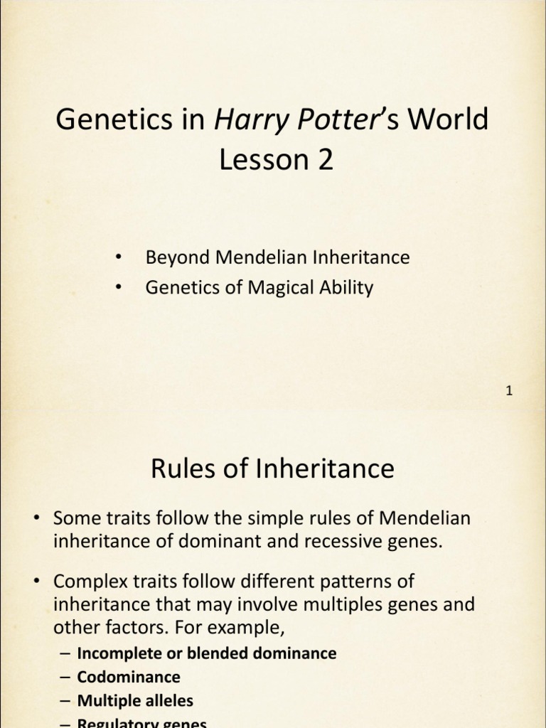 Harry Potter 2 PDF Dominance Phenotypic Trait