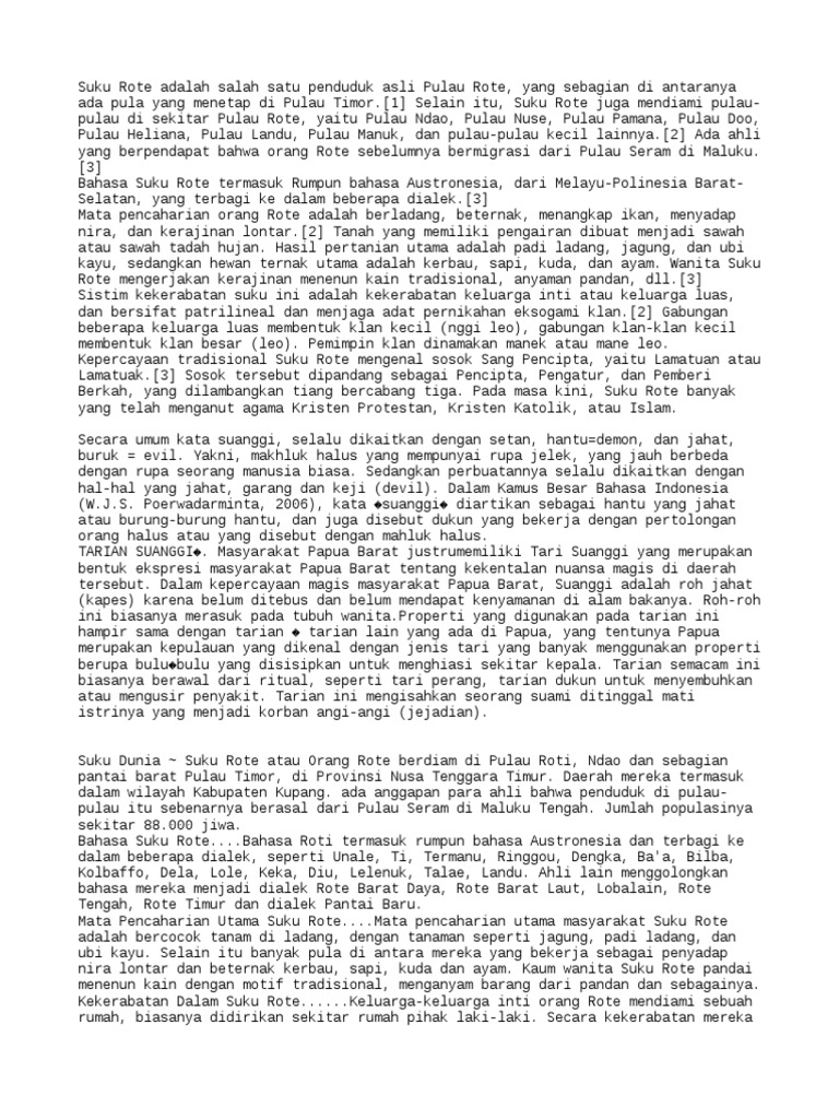 Budaya dan Kehidupan Suku Rote | PDF | Kajian Bahasa Asing | Agama ...