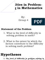 Difficulties in Problem-Solving in Mathematics