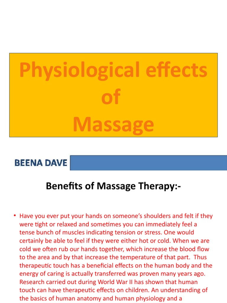 What Are The Physiological Benefits Of Massage