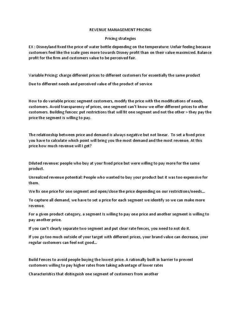 Revenue Management Pricing Download Free Pdf Demand Pricing