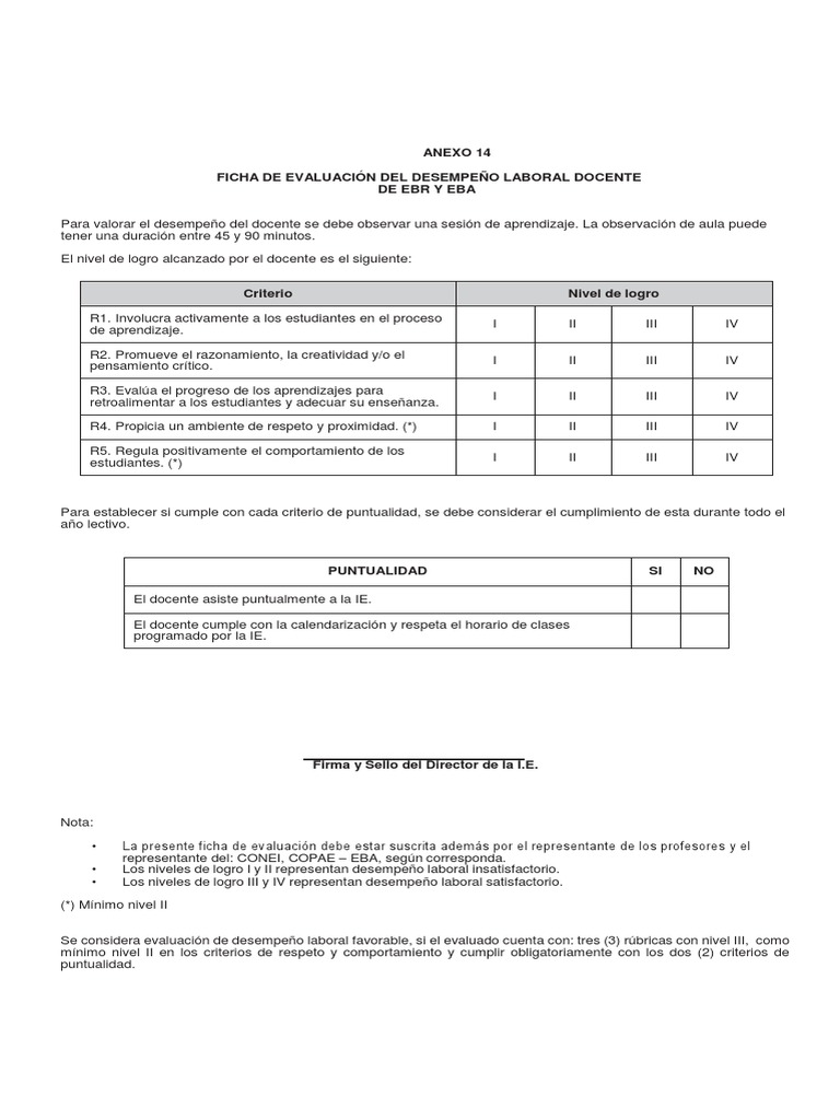 Evaluación del Desempeño Docente EBR/EBA | PDF | Crecimiento personal y ...