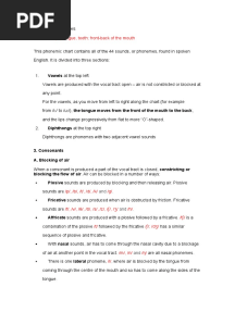 Types of Phonemes Definitions PDF