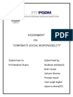 Assignment ON "Corporate Social Responsibility"