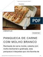 Panqueca de carne com molho branco -