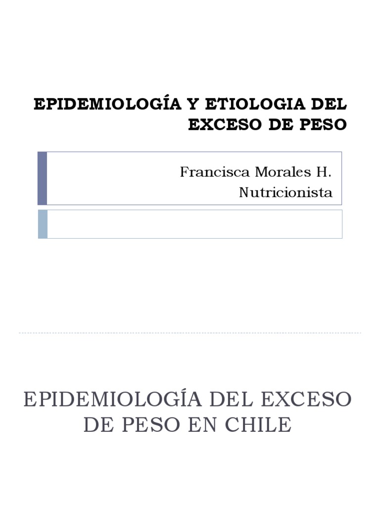 Epidemiologia y Etiologia Del Exceso de Peso | PDF | Obesidad | Nicotina