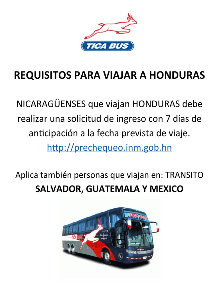 Requisitos para Viajar A Honduras PDF