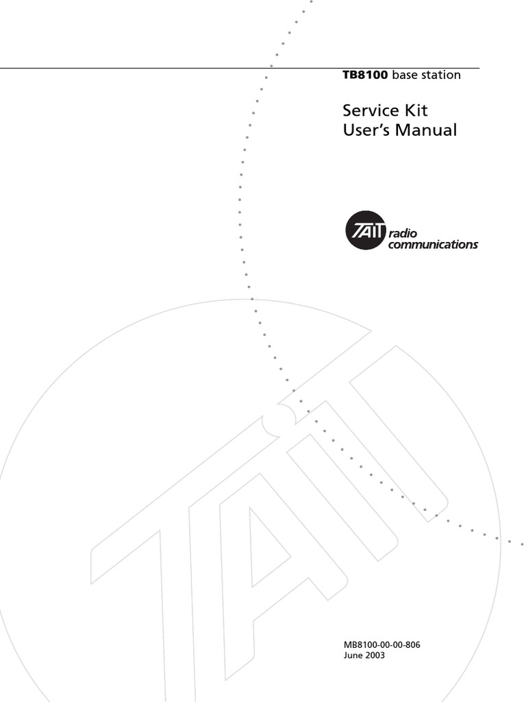 TB8100 Service Kit User Manual | PDF | Computer Engineering | Software