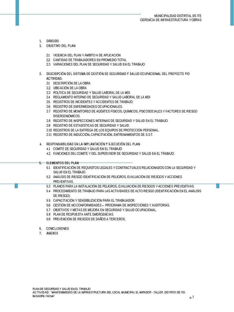 Hoja De Trabajo Del Plan De Seguridad Plan De Seguridad PDF A Word