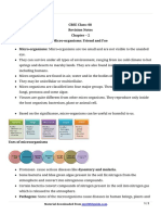 CBSE Class 8 Chap 2 - MICROORGANISMS FRIEND AND AND FOE - Revision Notes