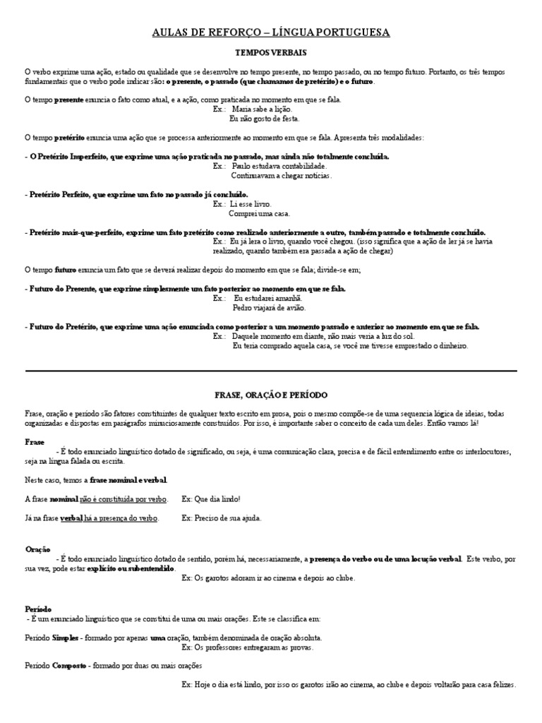 Lingua Portuguesa I | PDF | Assunto (gramática) | Sintaxe