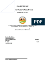 Online Student Result Card: Project Report