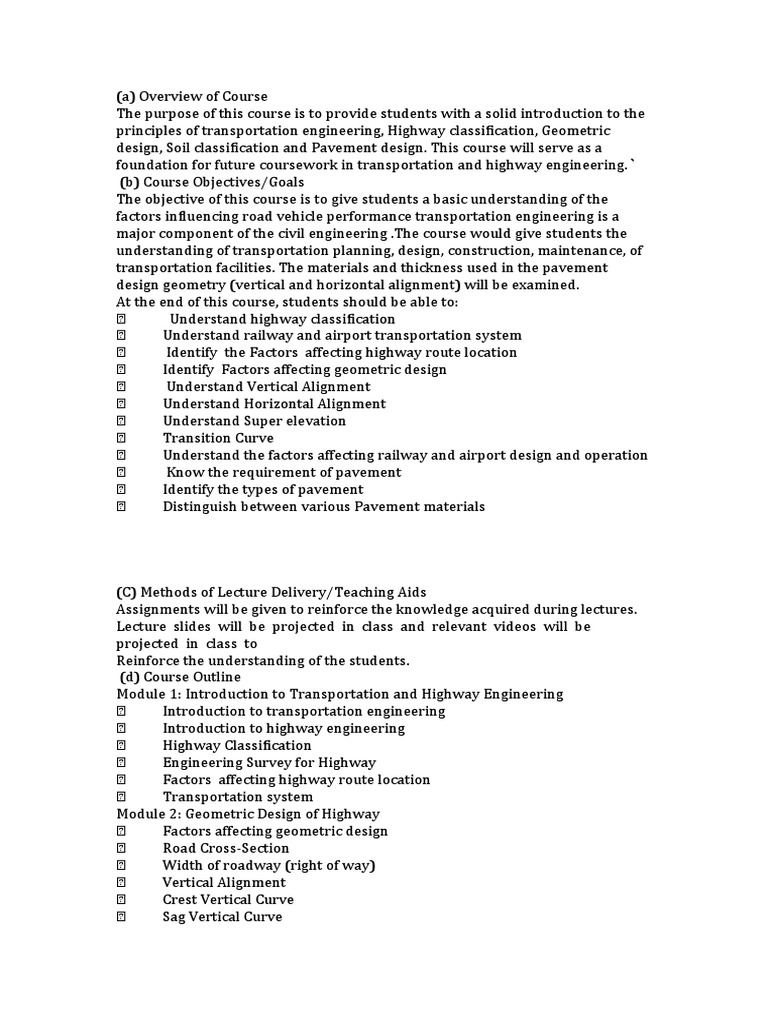 A Foundation In Transportation Engineering An Introduction To