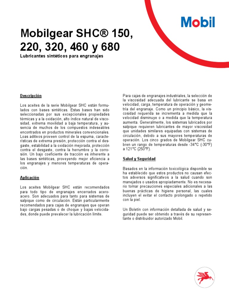 Aceite Sinteticos Mobil PDF | PDF | Lubricante | Engranaje