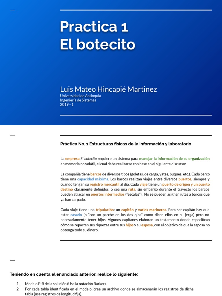 Practica 1 - El Botecito | PDF