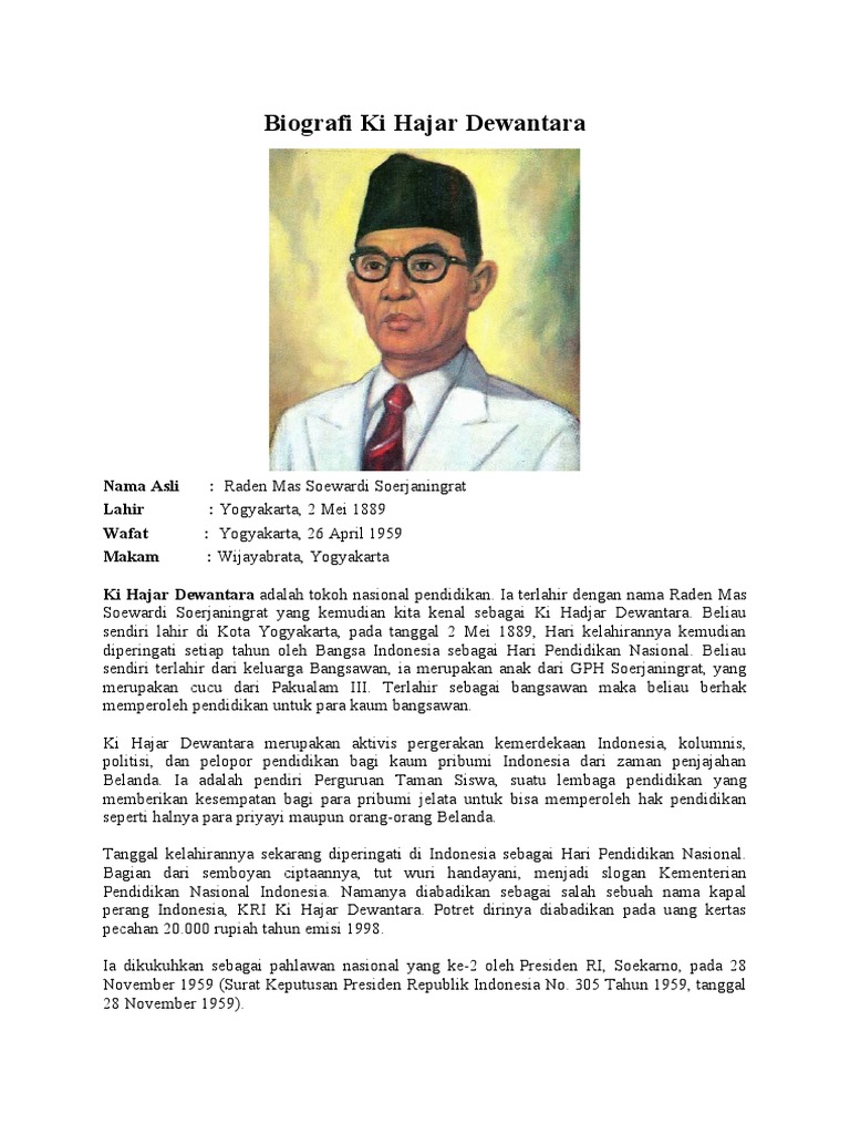 Biografi Ki Hajar Dewantara