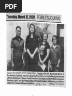 Peoples Journal, Mar. 12, 2020, Yedda Welcome Leyte Local Execs Tingog Party-list Rep. Yedda Marie K. Romualdez.pdf