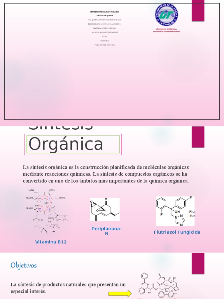 Síntesis Orgánica PDF Síntesis orgánica Procesos unitarios