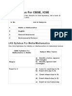 LKG Syllabus For CBSE