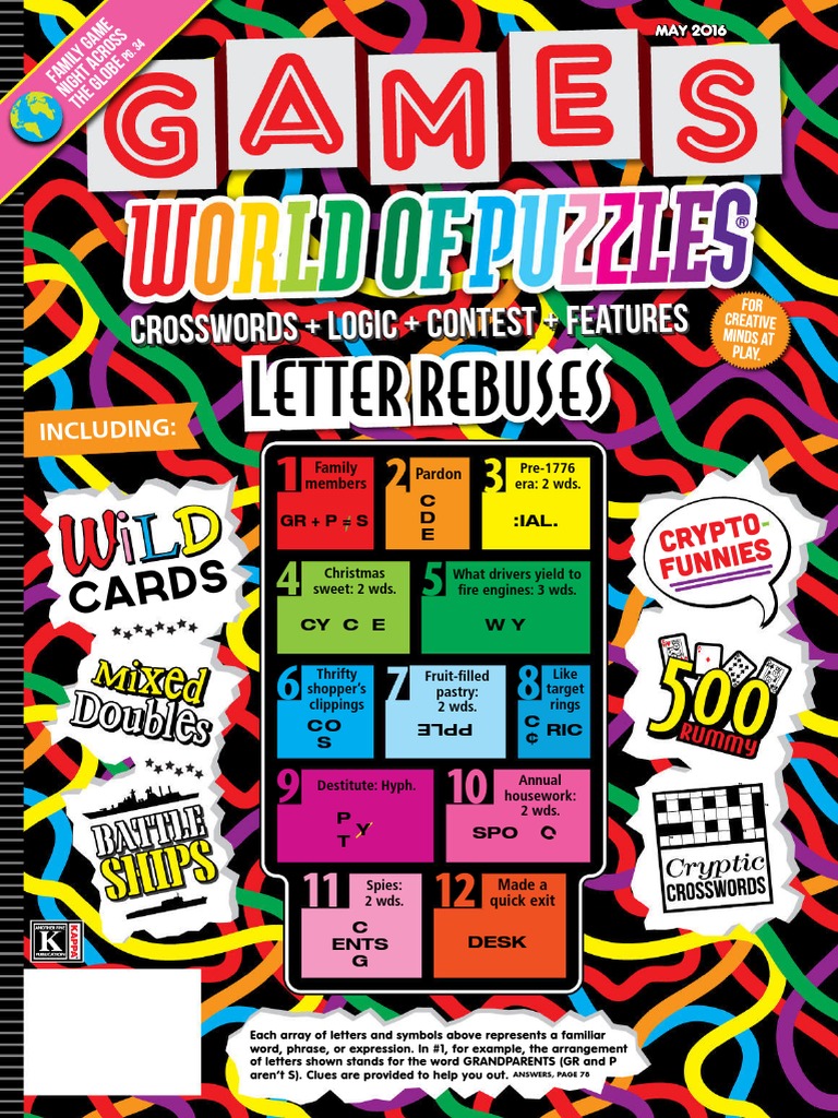 Games World of Puzzles May 2016 PDF PDF Leisure