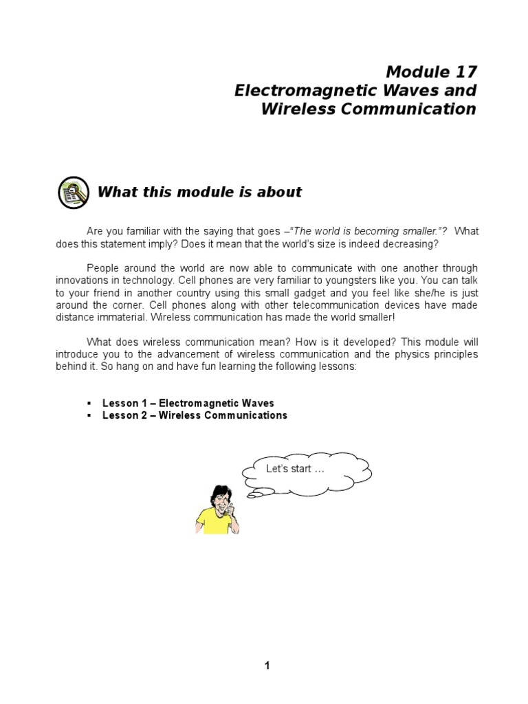 Module 17 Wireless Communication | PDF | Electromagnetic Spectrum | Radio