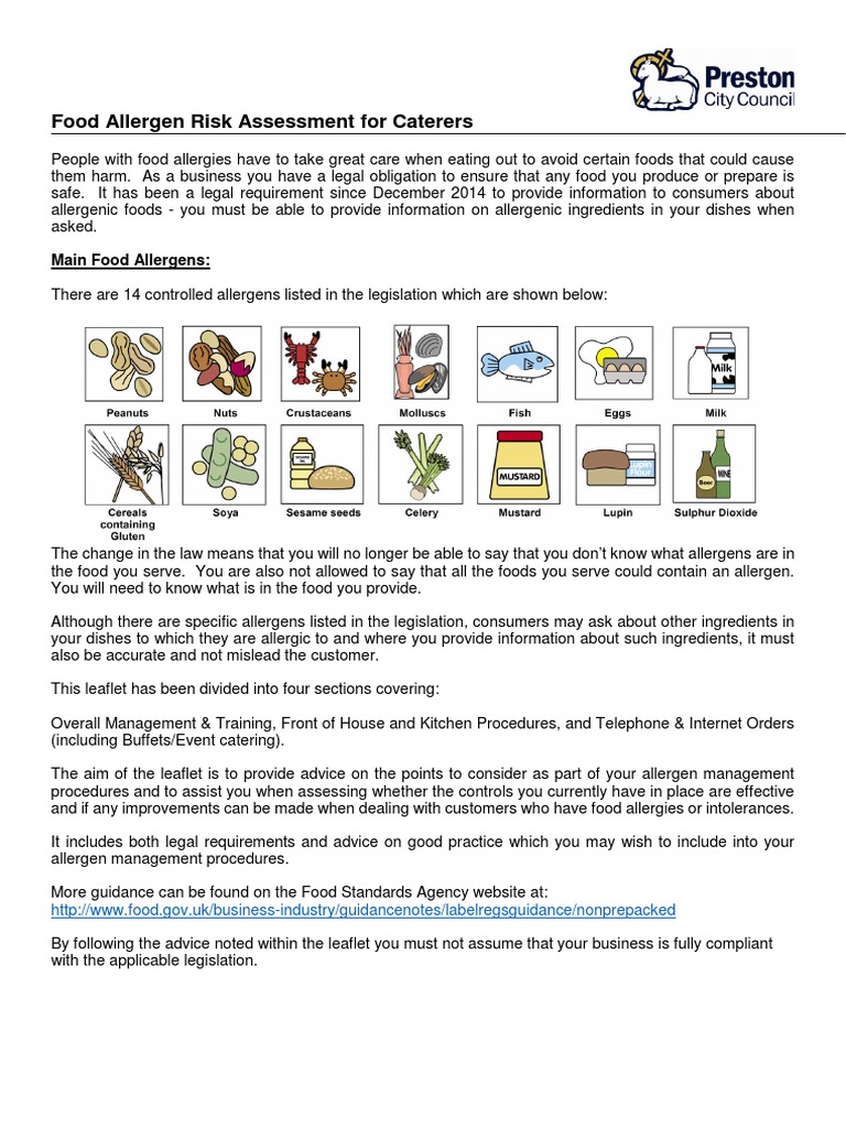 Food Allergen Risk Assessment Guide | PDF | Food Allergy | Food Intolerance