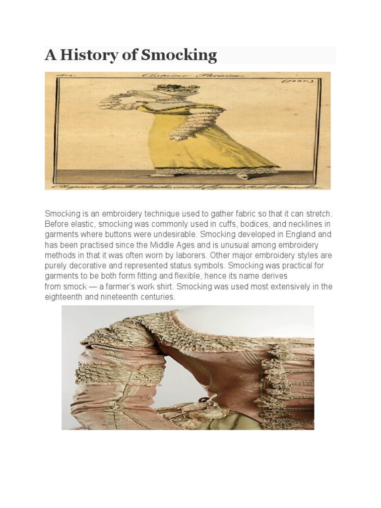 A History of Smocking | PDF | Embroidery | Fashion
