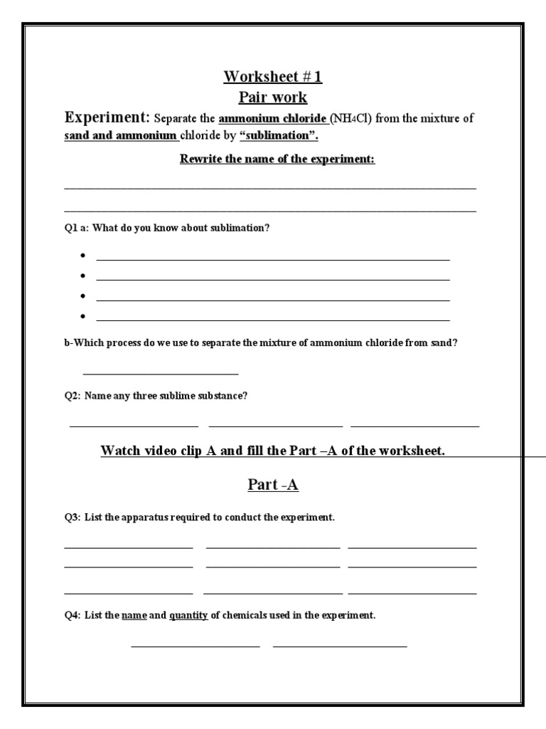 Ammonium Chloride Sublimation Experiment | PDF | Physical Sciences ...