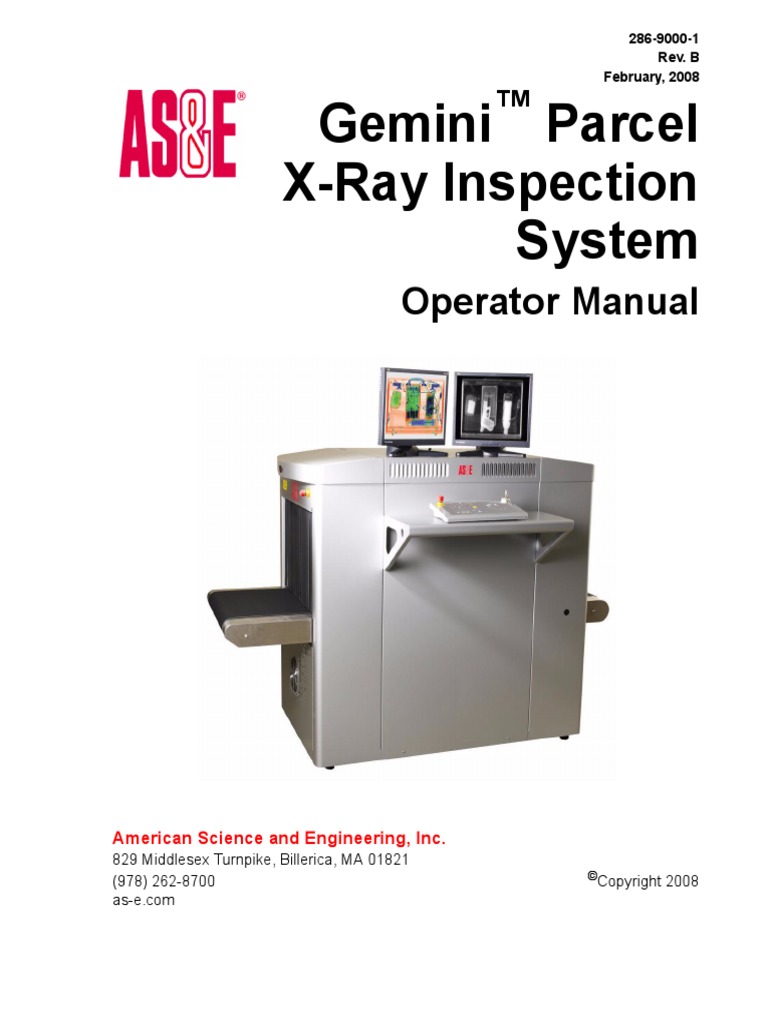286-9000-1-B Gemini Operators Manual | PDF | X Ray | Radiography
