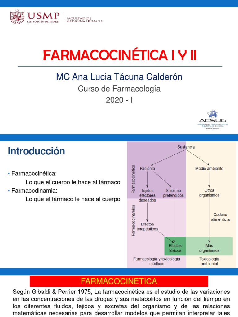 Sesión 1 y 2 - Farmacocinética I y II | PDF | Farmacocinética |  Medicamentos con receta