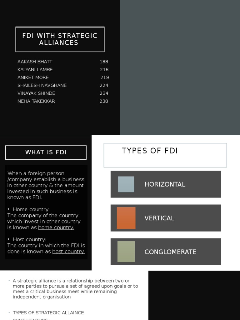 FDI and Strategic Alliances Explained | PDF