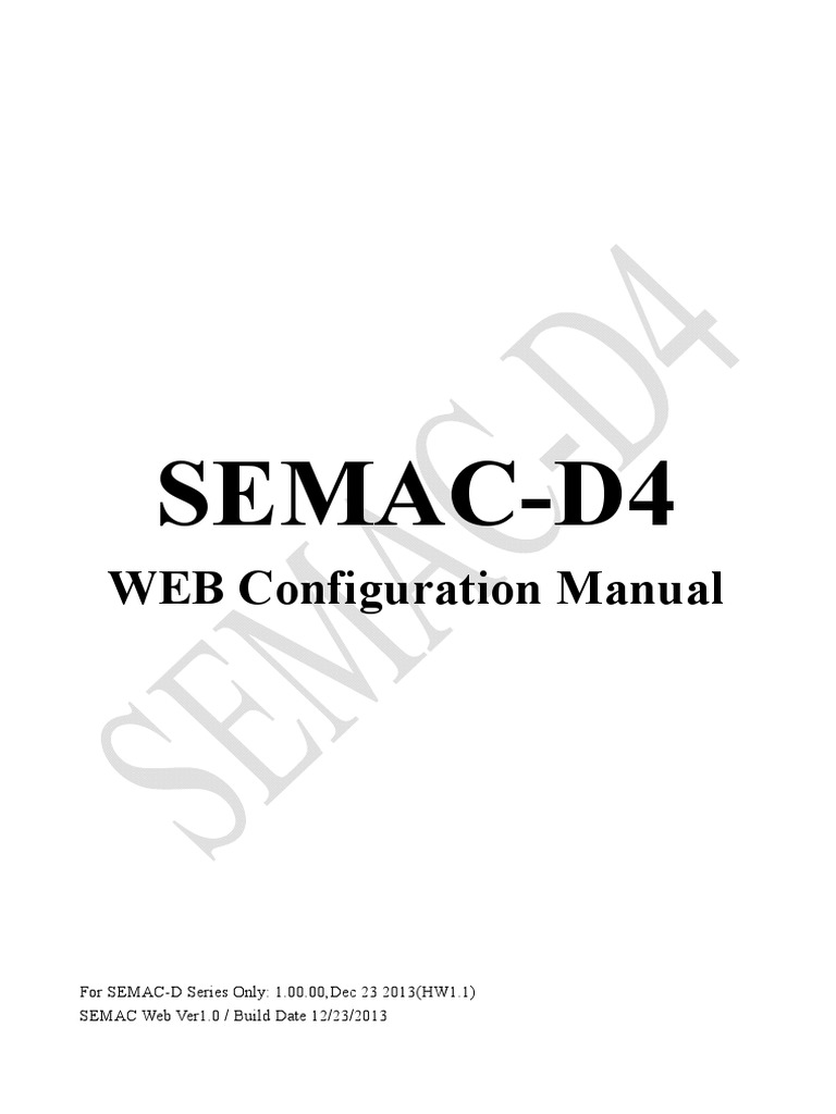 SEMAC-D4 Web Config Manual | PDF | Ip Address | Computer Terminal