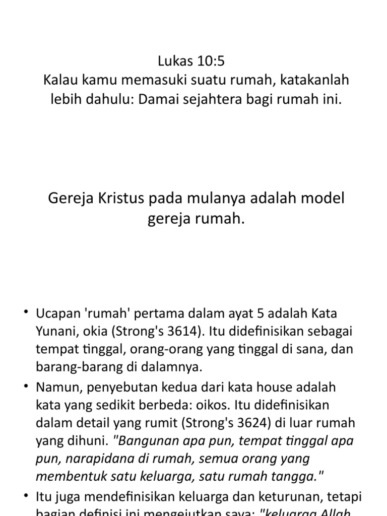 Pentingnya Rumah dalam Iman Kristen | PDF | Filsafat | Kesehatan Holistik