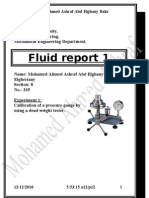 Fluid Report 1: Alexandria University, Faculty of Engineering, Mechanical Engineering Department