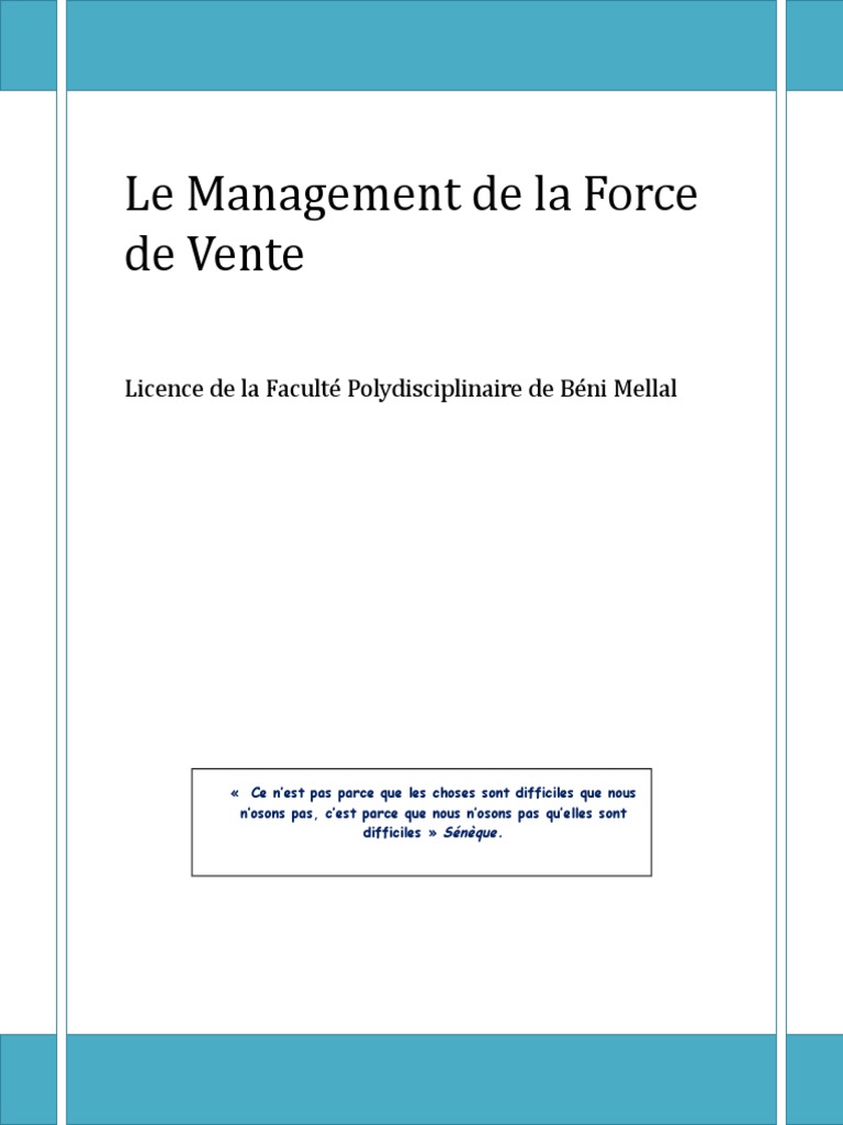 Management de la Force de Vente | PDF | Sodles | Recrutement