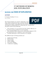 Methods of Boring Used For Soil Exploration