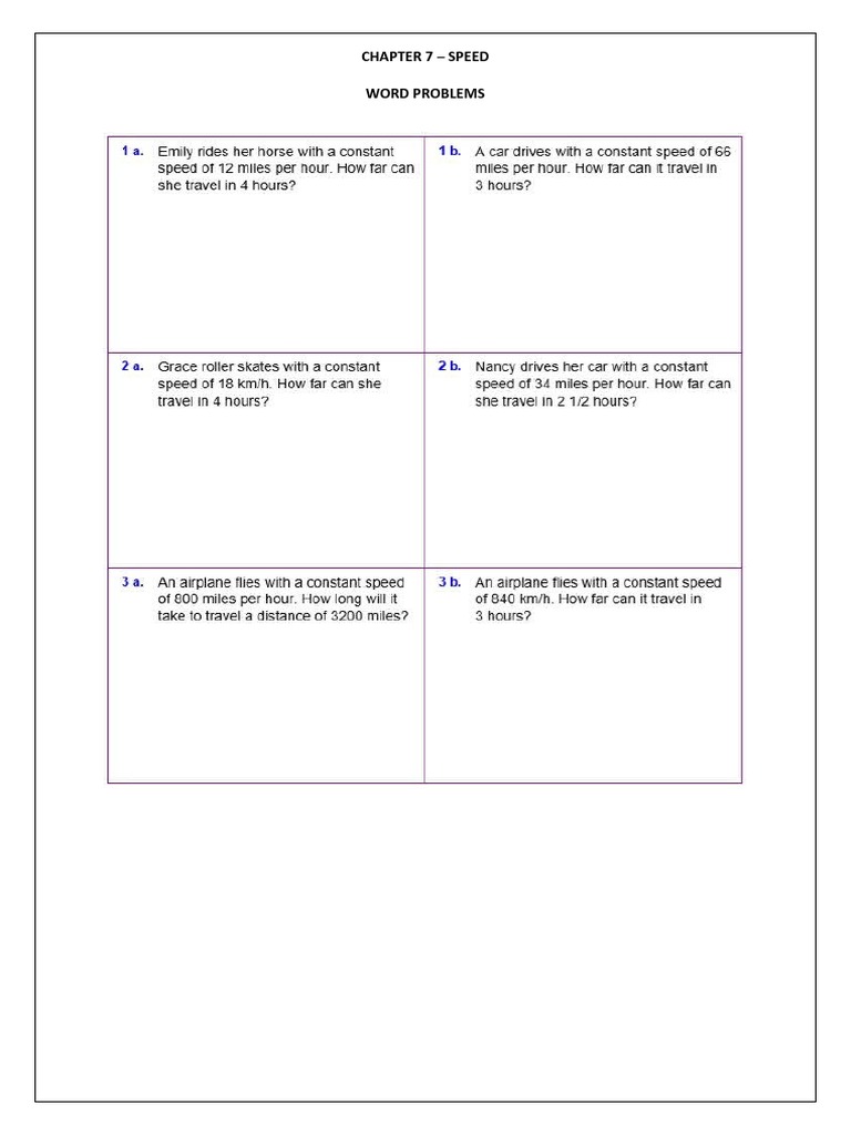 Speed Word Problems Explained | PDF