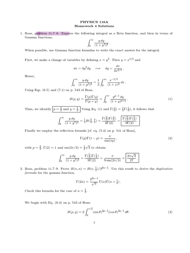 Solutions To Math Problems Sine Special Functions