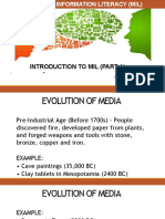 Media and Information Literacy Evolution of Media