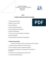 Unit Iii. Economic Development and Economic Planning