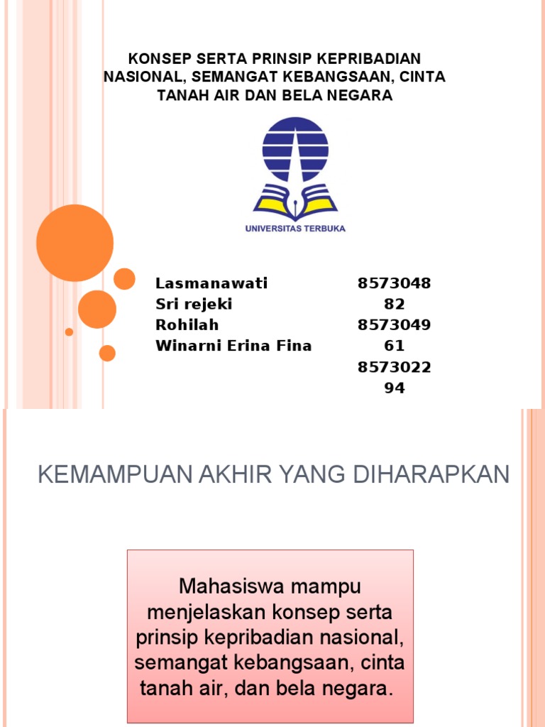 Ppt 5 Konsep Serta Prinsip Kepribadian Nasional Sk Cta Dan Bela Negara