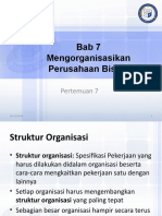 Pertemuan 7 Mengorganisasikan Perusahaan Bisnis