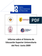 Sistema de Educacion Superior Universitaria Del Peru - Informe 2009 CINDA