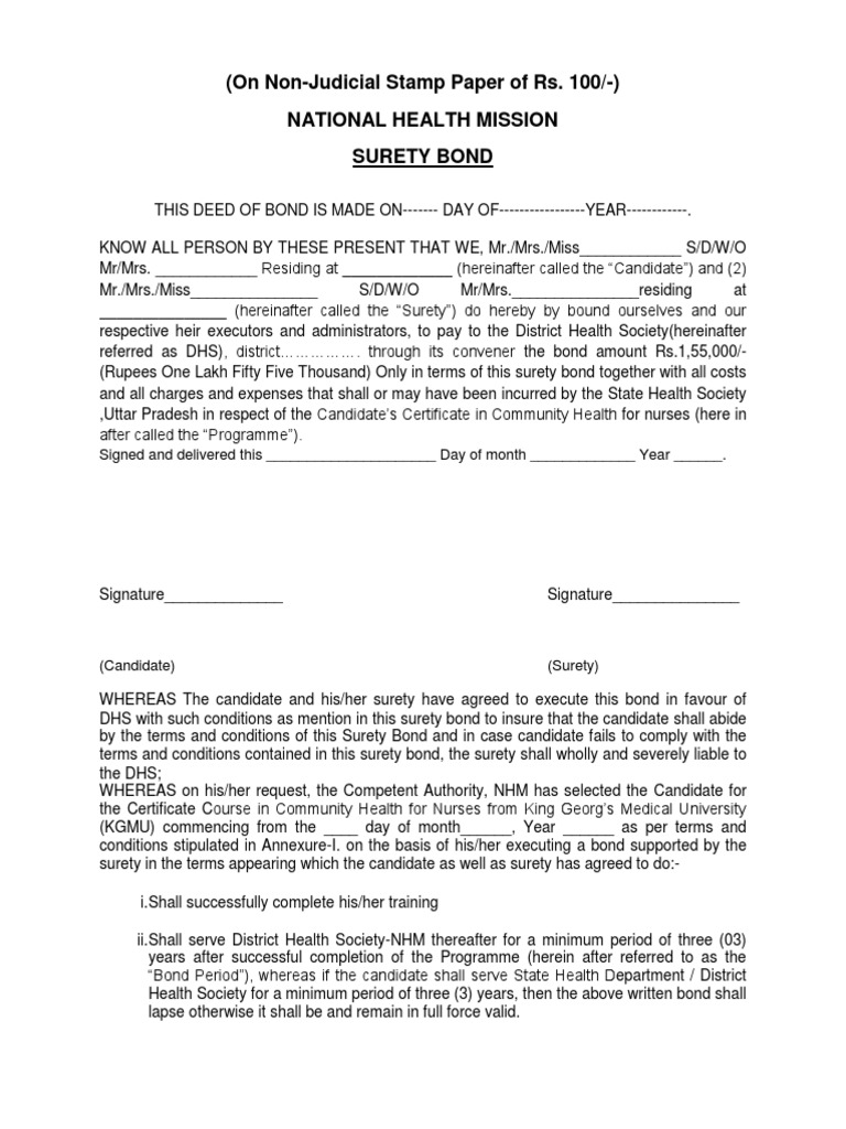 Surety Bond CCHN CHO Jan 2020 Session PDF Surety Bond Employment