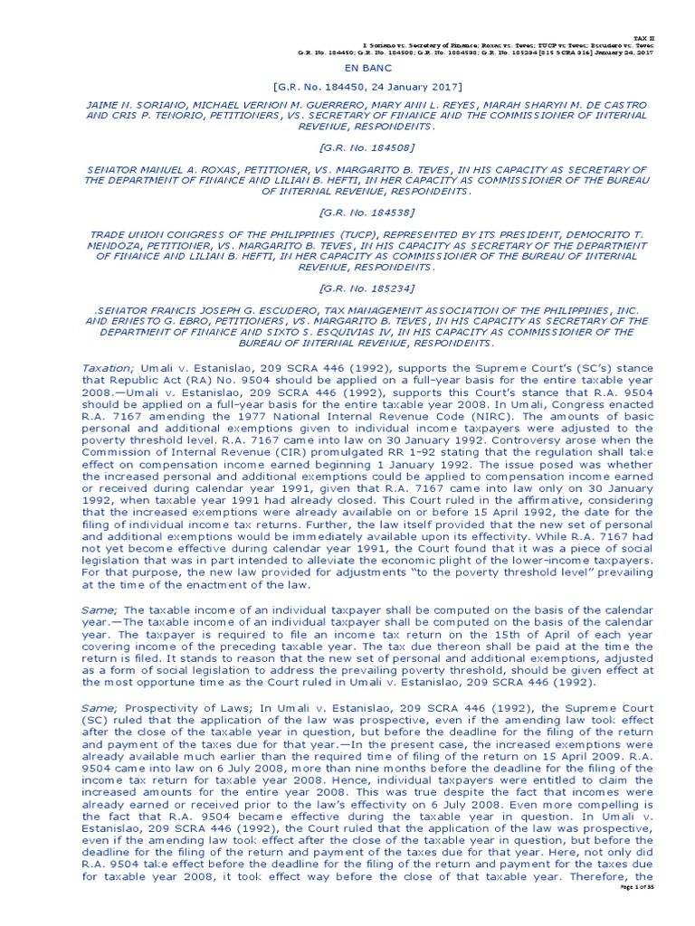 Supreme Court Rulings on Tax Exemptions | PDF | Tax Exemption | Taxes