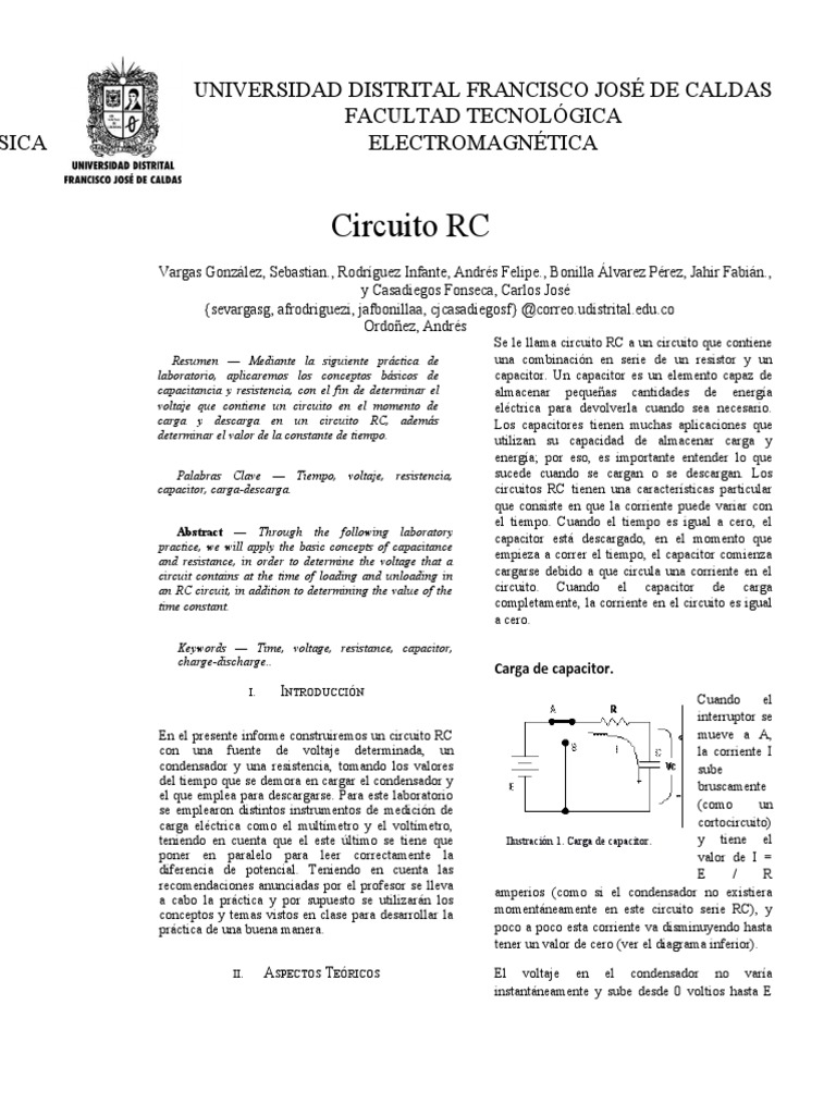 Circuito RC | PDF | Condensador | Filtro electronico
